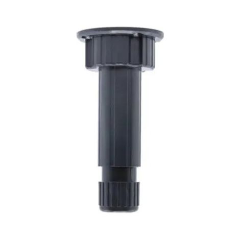Piede per piedistallo cilindrico da cucina, D. 28mm x H. 100 mm, piastra di base D. 60 mm, plastica nera
