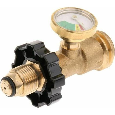 Alovez – Jauge de niveau de gaz propane – Construction en laiton massif – Compatible barbecues et réchauds – Installation facile (1/4)