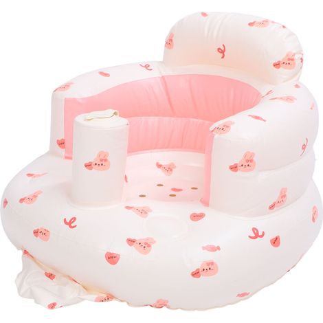 Siège gonflable pour bébé avec pompe à air, canapé de soutien dorsal pour nourrisson, imprimé lapin, chaise haute gonflable (1/5)
