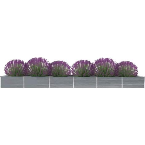 Maison Exclusive - Arriate de acero galvanizado gris 600x80x45 cm (1/5)