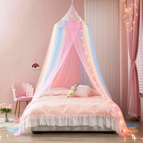 Ciel De Lit - Moustiquaire Arc-En-Ciel - Hauteur 229 Cm - Pour Lit Simple Double Bebe - Intérieur Extérieur - 1 Pièce (1/3)