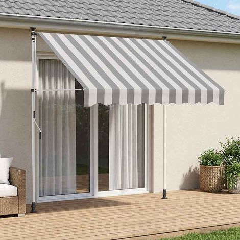 vidaXL Manual Retractable Awning Anthracite and White 350 cm (1/5)