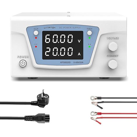 Alimentation de Laboratoire 60V 20A 1200W, Alimentation Haute Puissance, Alimentation Stabilisée Réglable avec Protection OCP/Output et Affichage LED 4 Chiffres Haute Précision (1/5)
