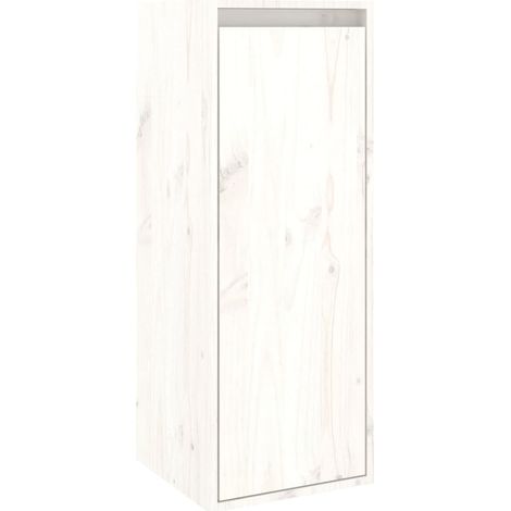 Armoire murale Salon,Meuble bas de Rangement,Meuble TV Blanc 30x30x80 cm Bois de pin massif -97716 (1/5)