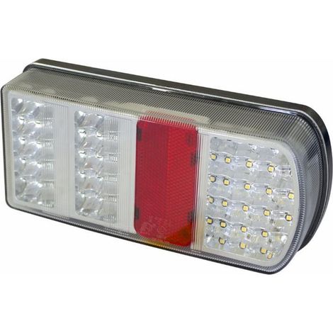 Feu arrière droit 106x228mm à Led 12v 6 fonctions + catadioptre