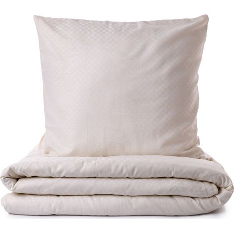 Housse de couette, housse de couette, linge de lit Set 100% Coton Cream (1/5)