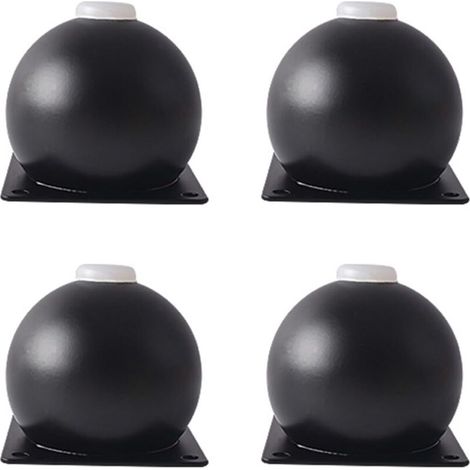 Lot de 4 pieds de canapé ronds en métal, pieds de meuble à visser, haute capacité de charge, pieds de lit, rehausseurs (noir, moyen) (1/5)