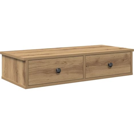 Maison Exclusive - Wandregal mit Schubladen Artisan-Eiche 80x31x1