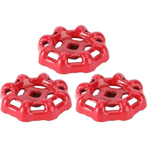 Vanne Volant Fer Vanne à Bille Vanne D'arrêt Robinet Tuyau D'eau Partie Supérieure Poignée 6x6mm (Rouge)-3PCS (1/5)