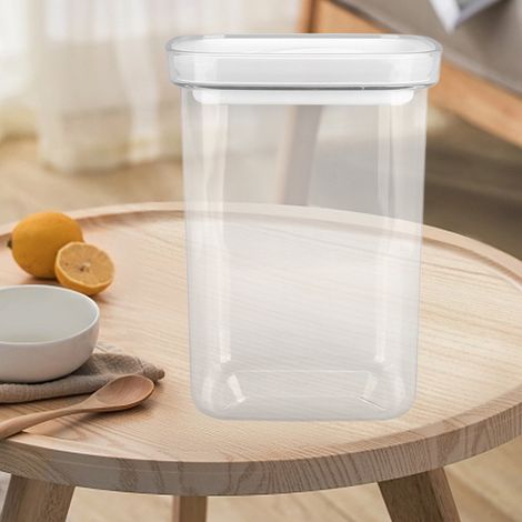 Bocal transparent hermétique, bocal à lait en poudre, bocal alimentaire, boîte de conservation pour céréales, blanc moyen (1/5)
