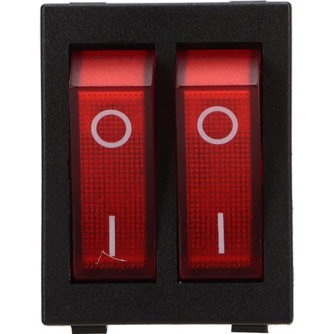 Ortviai Interrupteur à bascule double commande 15 A 12-24 V CC avec voyant LED rouge, modèle RK1-23 (1/3)