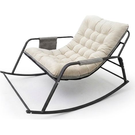 Silla Mecedora Tumbona Beige. Muebles de Dormitorio, Jardin o Terraza