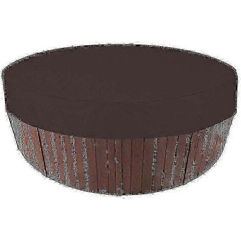 Couverture de spa ronde extérieure imperméable et anti-poussière pour jacuzzi et bain à remous (1/4)