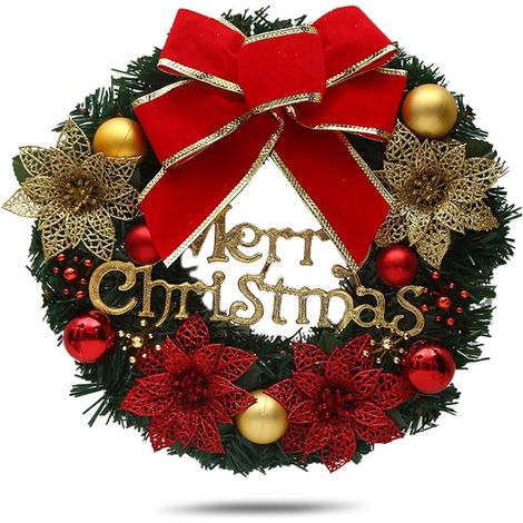 Guirlande De Noël - 30 Cm - Pour Porte D'Entrée Intérieure Ou Extérieure - En Pvc - 1 Pièce (1/5)