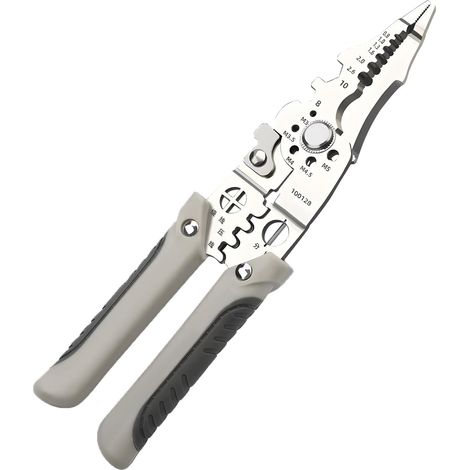 Pince a Denuder, Pince Multifonctions Outil de Coupe Et de Sertissage de Fils, Pince a Denuder Electricien Outil Manuel, Denudeuse de Cable Electrique Outil Professionnel, Pince Electricien (1/5)