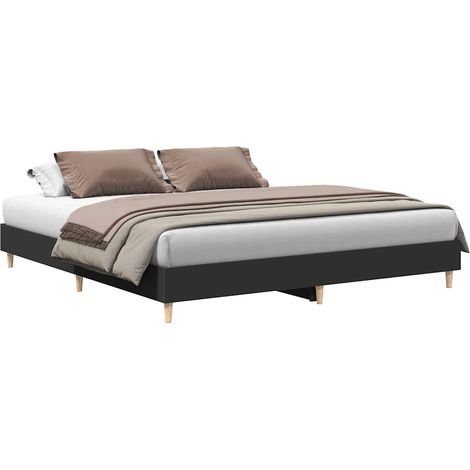vidaXL Giroletto senza Materasso Nero 200x200 cm in Legno Multistrato (1/5)