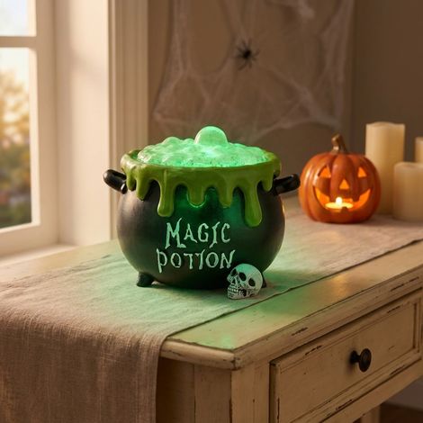 Spooky Halloween LED Cauldron Ornament (1/2)