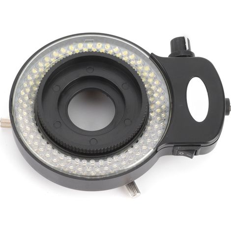Microscope industriel lampe annulaire LED 144 LED réglable, coque noire, AC100-240V prise UE (1/5)