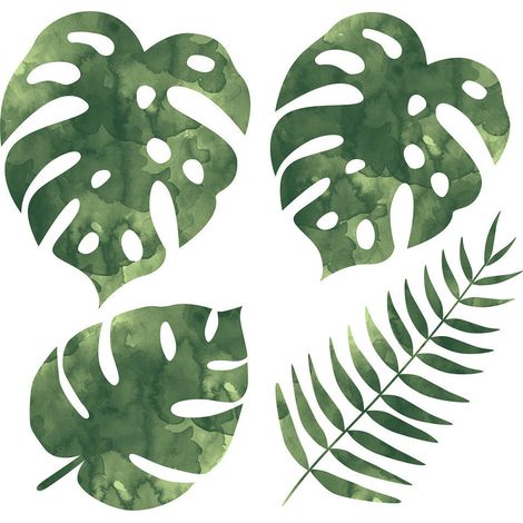 Stickers - 5 Feuilles De Palmier - Hauteur 22,9 cm (1/3)