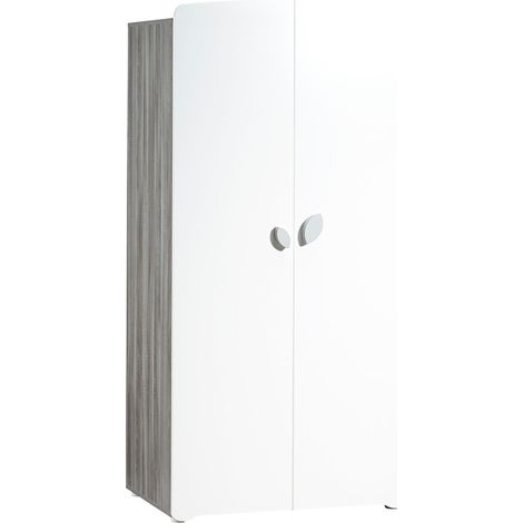 Armoire 2 portes bébé 175x86x56cm en bois gris