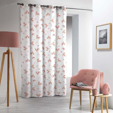 Rideau Enfant à Œillets "Silana" 140x240cm Rose