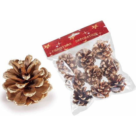 54 Pigne Naturali Decorative Finitura Dorata - Decorazione Casa. Albero. Presepe (1/2)