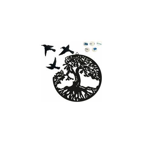 Décoration murale arbre de vie en métal avec 3 oiseaux – (1/4)
