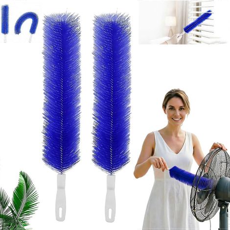 Lot de 2 brosses de nettoyage pour ventilateurs (modèle 2026), flexibles et réutilisables, en microfibre, pour ventilateurs de plafond, bouches d'aération de climatiseurs, de sèche-linge et de chauffa (1/5)