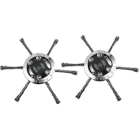 Roue coupe fil acier argenté 15x15x3cm, 6+6 lames, pour petit coupe-bordure lithium 300-600W, bordure désherbage (1/5)