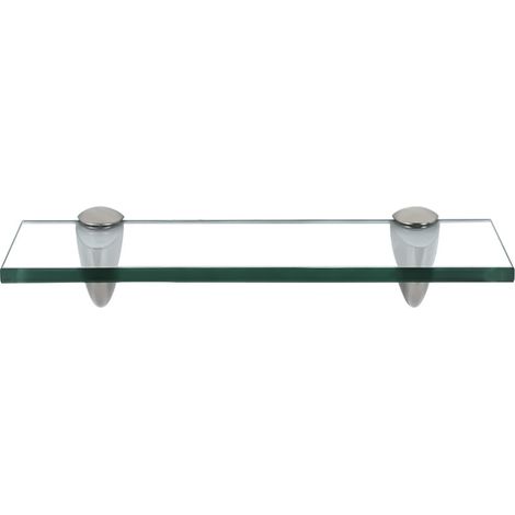 Mensola in vetro con supporto Mensola in vetro Mensola a muro Mensola per il bagno Vetro trasparente 30 x 10 x 0.8 cm (1/5)