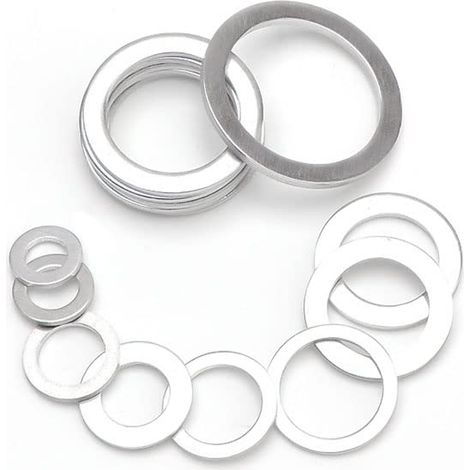 10pcs Aluminum Flat Gasket Washer Sealing Rings Nut and Bolt Set Gasket M10x16x1.0mm (1/5)