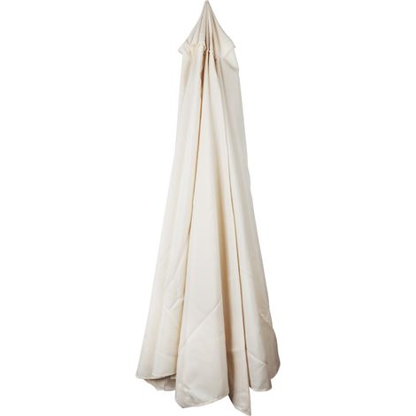 Sombrilla beige de 300 cm de altura con 8 varillas, de tejido de poliéster, ideal para terraza, jardín o patio. (1/5)