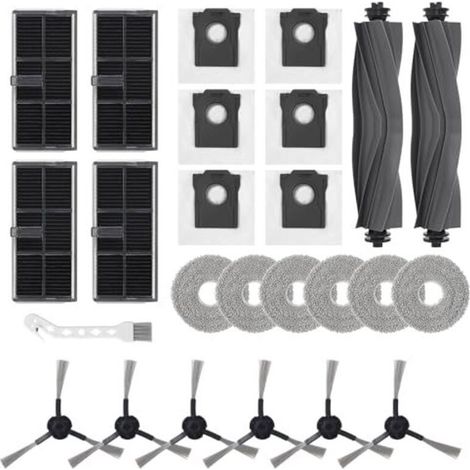 25 accesorios para Dreame L10s Pro Ultra Heat / L10s Ultra Gen 2 / Mova E30 Ultra / X30 Ultra, que incluyen 2 cepillos principales, 4 filtros, 6 bolsas para polvo, 6 almohadillas de limpieza, etc. (1/5)