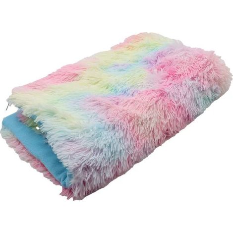 Coperta a doppio strato di pile ultra-morbido per cani e gatti modello Rainbow 100x70 cm