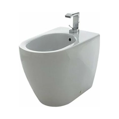 Bodenstehendes Einloch-Bidet 35x53 cm aus glänzender weißer Keramik - Cielo Smyle