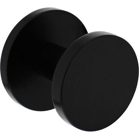 Bouton de porte d'entrée rond en aluminium noir - Par pièce (1/3)
