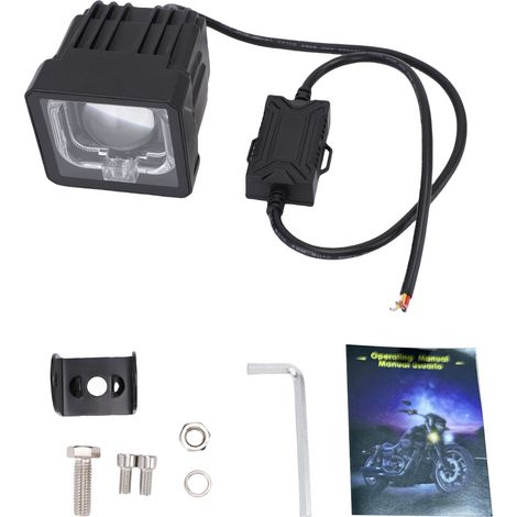 Faro ausiliario a LED per moto, grado di protezione IP68, con staffa di montaggio, fendinebbia ad alta intensità per ATV, camion, SUV e trattori.