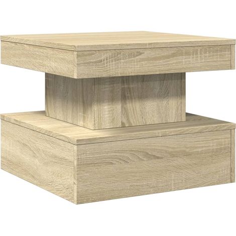 Mesa de centro con luces LED roble Sonoma 50x50x40 cm vidaXL