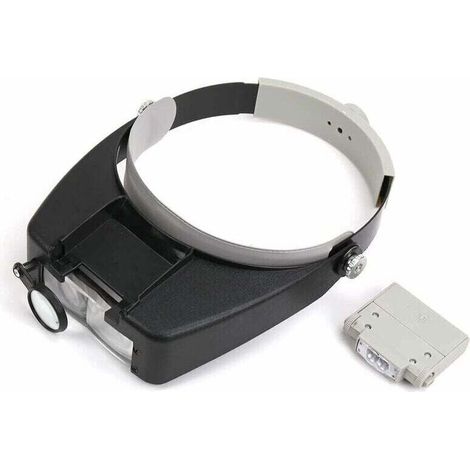 Lente d'ingrandimento a LED con fascia frontale, ingrandimento 1,5X, 3X, 8,5X e 10X, orientabile. Ideale per artigiani e gioiellieri. Illuminazione ottimale per lavori di precisione. (1/3)