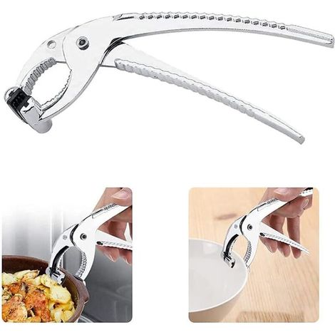 Pinze per pentole e fornelli con manico in alluminio antiscivolo per trasportare pentole e padelle calde - Crezuo
