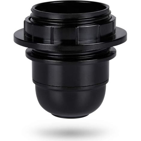 [NEVER USED] Black E27 screw socket – E27 lamp holder with plastic ring – E27 incandescent lamp socket – E27 incandescent lamp socket holder for ceiling and pendant lamps – E27 incandescent lamp socke (1/4)