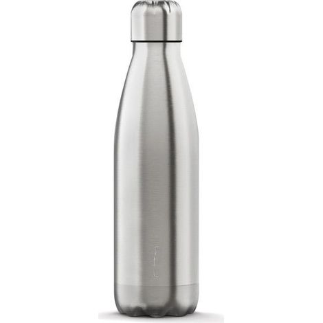 1 bouteille d'eau en acier inoxydable, 500 ml, argentée, isolée thermique, idéale pour usage quotidien au bureau ou en extérieur