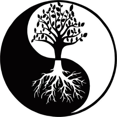 Décoration Murale Métal - Arbre de Vie - Yin Yang Décoration Murale Métal 3030 cm noir (1/5)