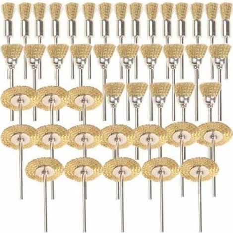 Kit de Polissage Dremel 45 Pièces - Brosses en Laiton, Acier et Métal Proxxon avec Disques à Polir, Tige Ø 3,17 mm pour Outils Rotatifs, Nettoyage et Finition de Précision (1/4)