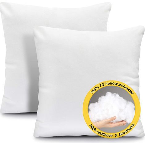 Dekorative Kissenfüllung, Set mit 2 Kissen à 40 x 40 cm, für Schlaf- und Wohnzimmer. (1/5)