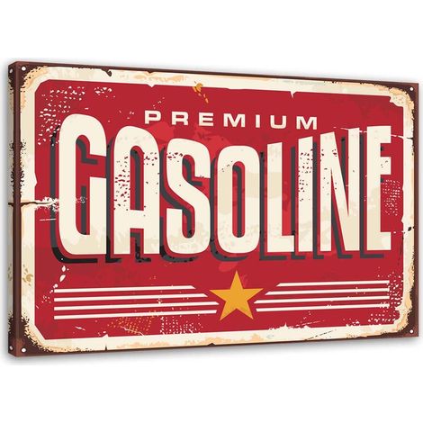 Tableau sur toile Panneau rétro Gasoline 60x40 (1/5)