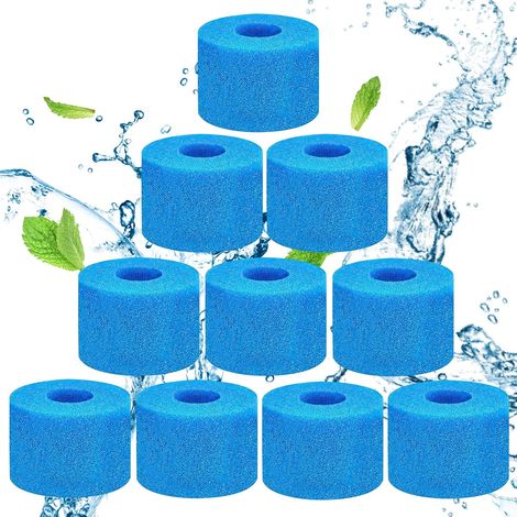 10 filtres spa S1 mousse, réutilisables lavables, pour spa/piscine (1/5)