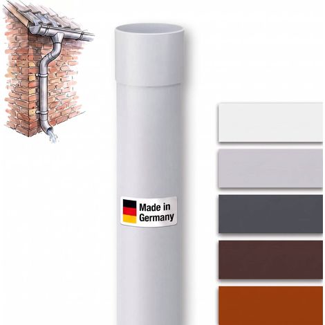 Tuyau de descente PVC 200 cm – Diamètre 100 mm – Montage simple par emboîtement – Résistant aux intempéries et UV – 1 pièce Blanc (1/5)
