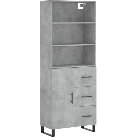 Maison Exclusive - Credenza Grigio Cemento 69,5x34x180 cm in Legno Multistrato