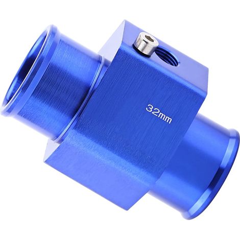 Adaptateur de Capteur de Température, Sonde Température de l'Eau Joint de Tuyau de Radiateur Universel en Alliage Aluminium 26mm - 40mm Bleu (32mm) (1/5)